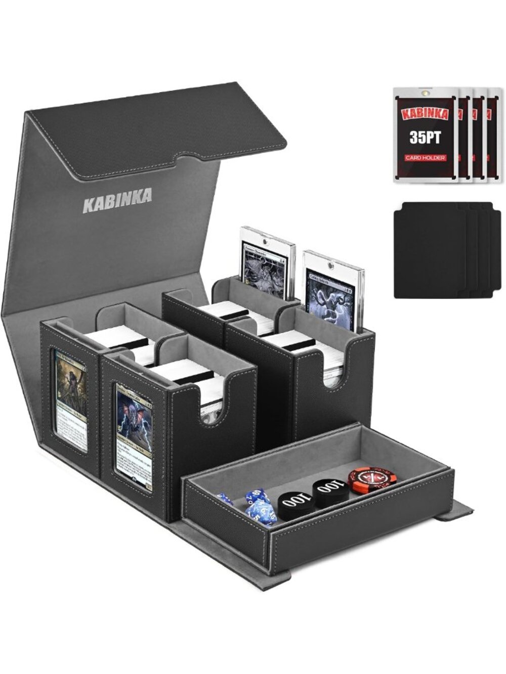 5-in-1 Commander Deck Box for 400+ Double-Sleeved Cards - Ultimate Card Storage